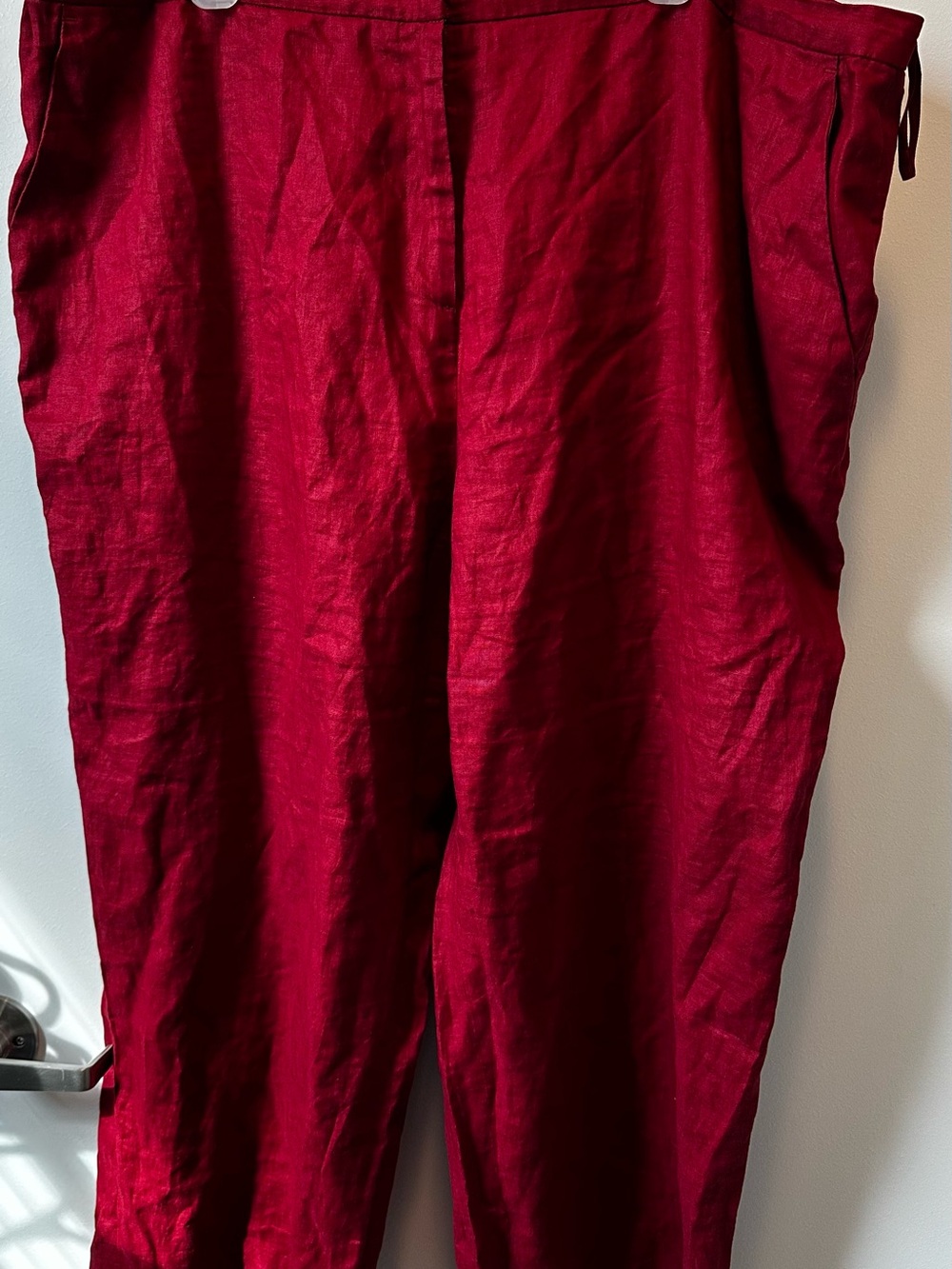 Apostrophe Woman Burgundy Linen Pants Size 22